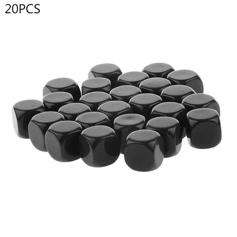 20 stücke 16mm Würfel Filetiert Ecke leer Würfel 6 Seitige DIY Engravable Lehre Würfel A0KA: BK