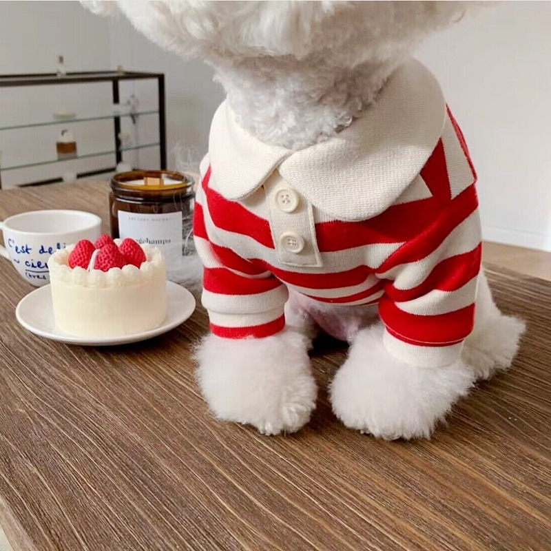 Zomerpoloshirt voor honden Puppykleding Bichon Frise Chihuahua Streep Hondensweatshirt Hond Koelvest voor kleine en middelgrote honden: XS / Blauw