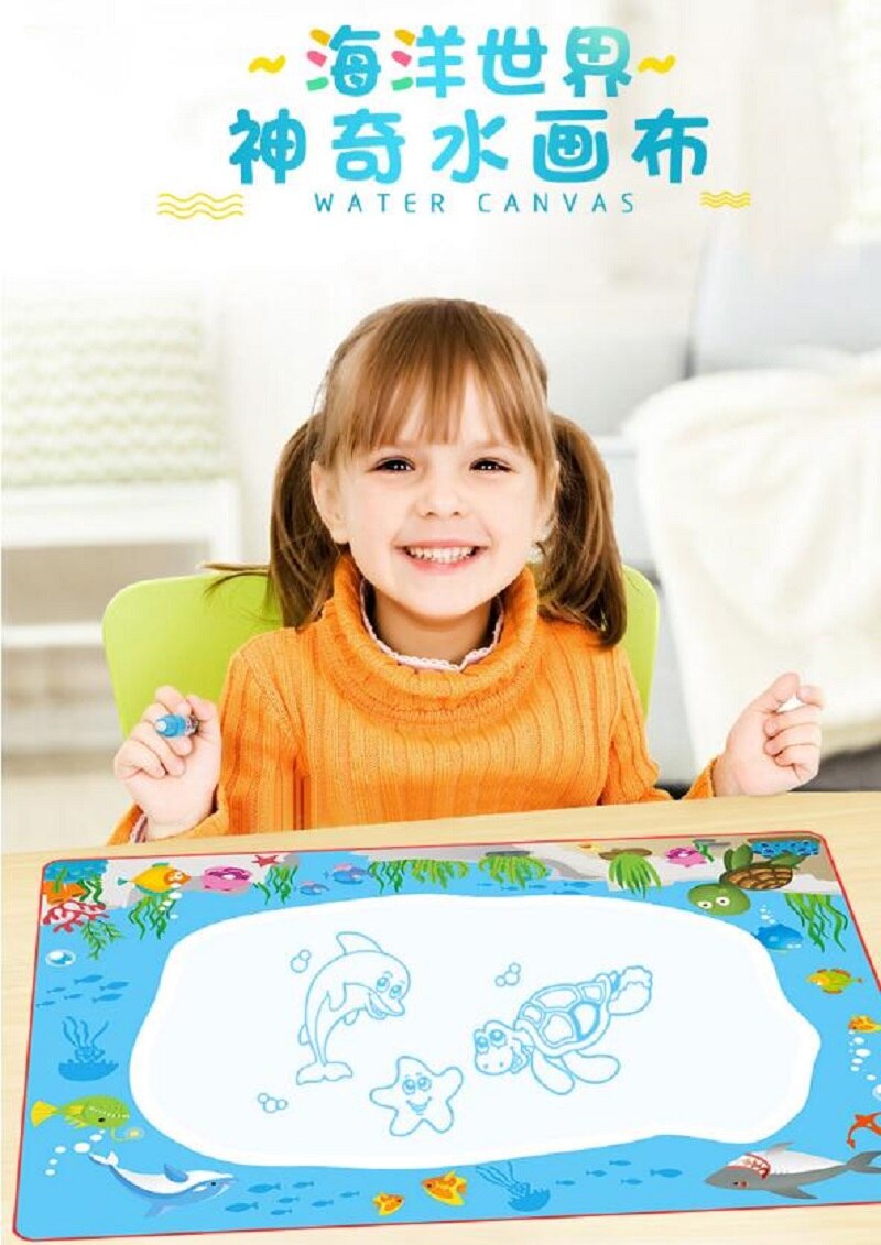 HKYSHP – toile magique à eau océan 64x48 cm, couverture d'écriture à l'eau, Puzzle d'éducation précoce pour enfants