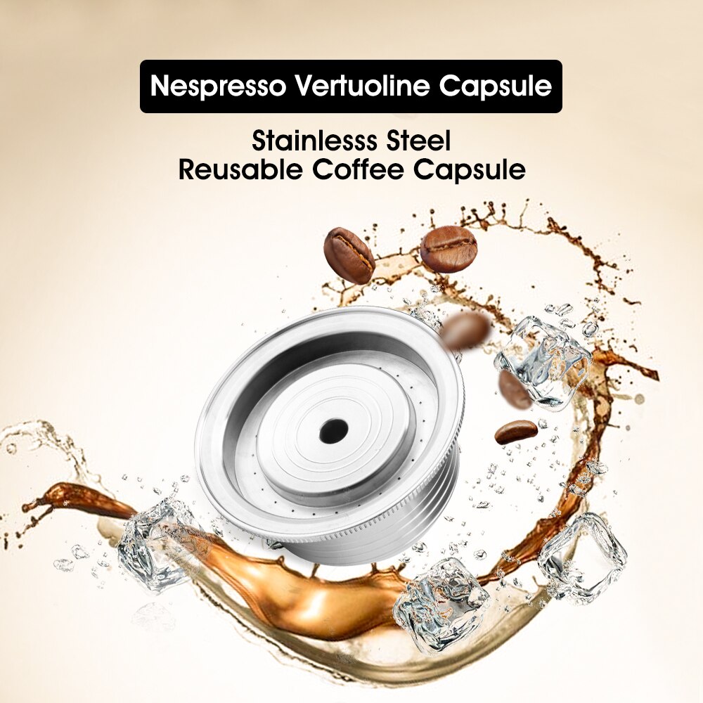 Capsula di caffè riutilizzabile in acciaio inossidabile per filtro per cialde di caffè ricaricabile Nespresso Vertuoline GCA1 per Delonghi ENV135, 230ML