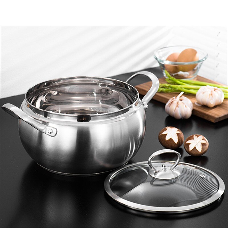 Stainless Steel Pot Hotpot Induction Cooker Gas Stove Pot Home Kitchen Cookware Soup Cooking Pots for cooking milk chaffing dish