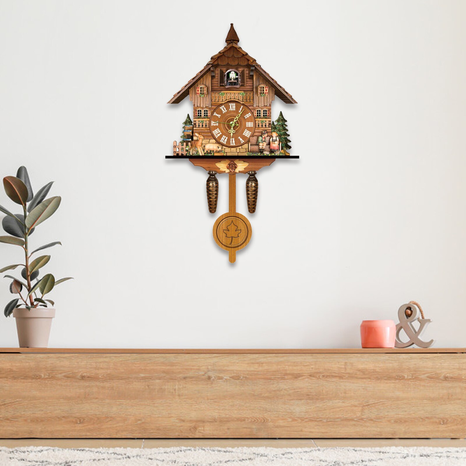 Alemán Bosque Negro reloj de cuco Retro nórdico de madera de estilo reloj de cuco pared PR venta