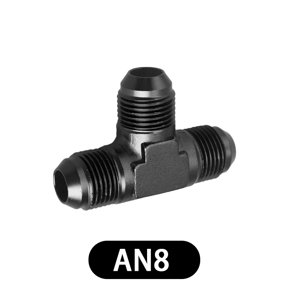 Aluminium Verbindingskoppeling Slangadapter Slang T-Stuk Adapter Connector Fitting Draad An4 An6 An8 An10 An12 Zwart/Blauw: Lavendel