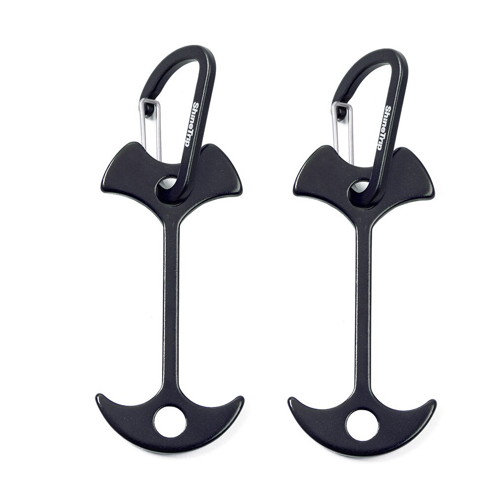 Chiodi da pavimento a lisca di pesce tenda da campeggio chiodo campo esterno Anch Peg catene a corda per vento collegato supporto per ancoraggio a vento da campeggio per feste all'aperto: black A 2PCS