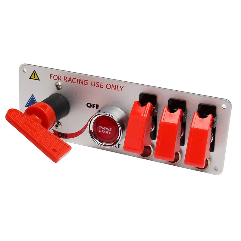 Ignition Switch Panel Ras Auto 5 In 1 12V Motor Drukknop Starter Led Toggle Schakelaars Voor Racing auto Auto