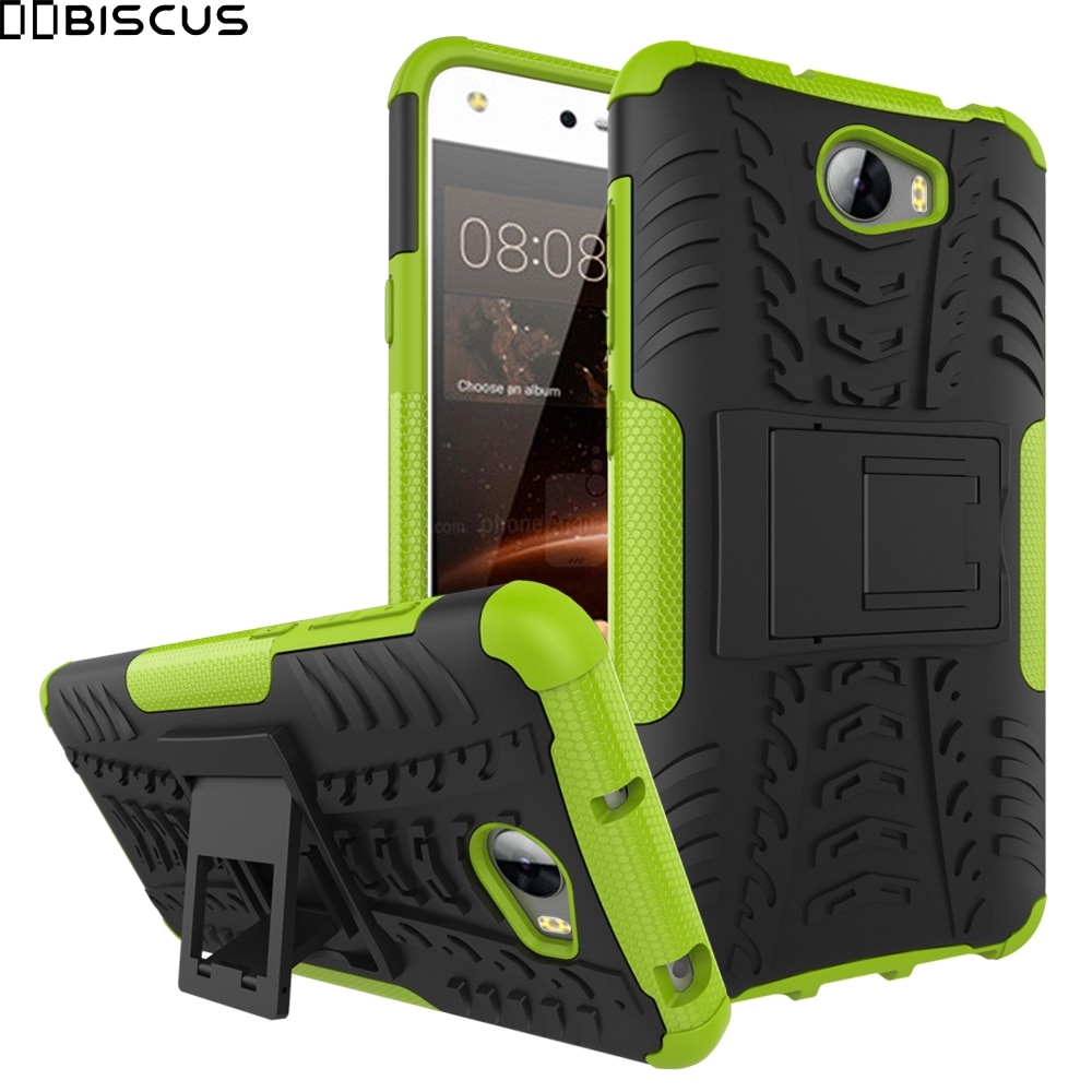 For Huawei Y5II Y5 ii 2 / Y6 II Compact CUN U29 CUN-U29 CUN-L21 CUN-L01 Case Armor Hybrid Silicone Stand Cover Honor 5A LYO-L21