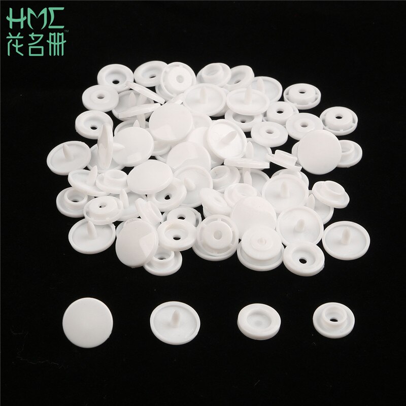 Lowest Price 50 Sets Baby Resin Snap Buttons T5 12mm Plastic Snaps Clothing Accessories Press Stud Fasteners Clips Scrapbooking: White