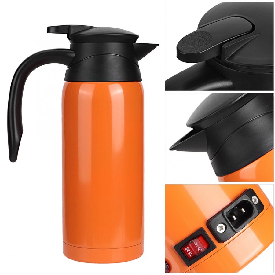 800ML Stainless Steel Safe Car Electric Heated Water Kettle Bottle Cup 12-24V 800ml Travel Car Kettle