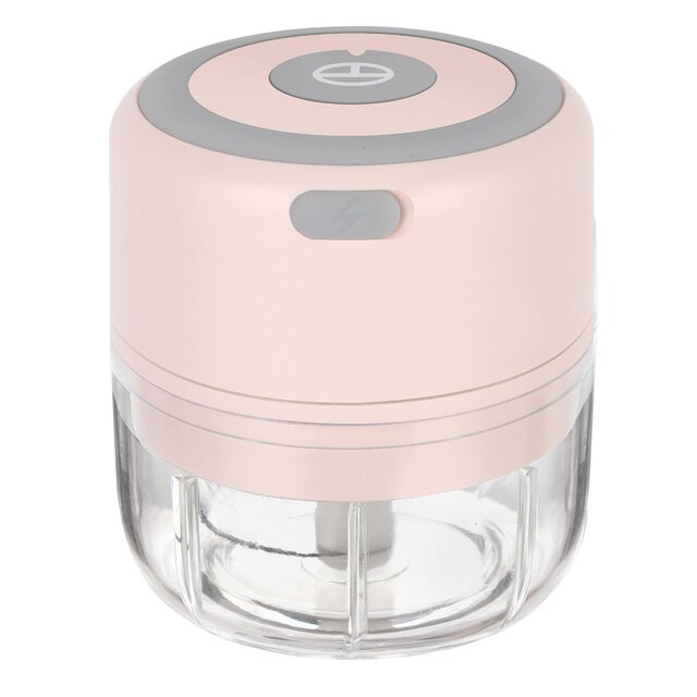 Cordless Portable Electric Mini Garlic Crusher Masher USB Charging Food Onion Chopper Vegetable Cutter Kitchen Accessory Gadgets: Pink-100ml