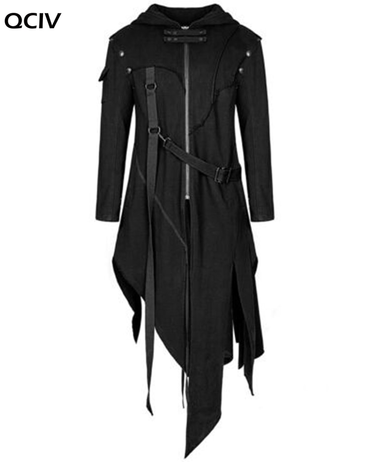 Mannen Lange Mouw Steampunk Victoriaanse Jas Gothic Riem Swallow-Staart Jas Cosplay Kostuum Vintage Halloween Lange Uniform