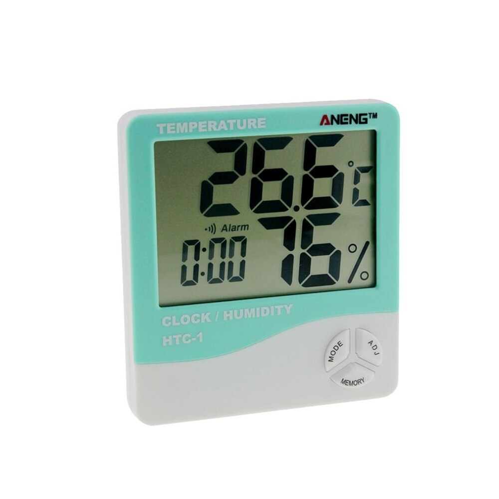 HTC-1 Indoor LCD Electronic Digital Temperature Humidity Meter Room Thermometer Hygrometer Alarm Clock Weather Station