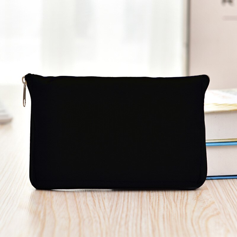 Foldable Shopping Bag Portable Large Green Bag Storage Bag Thickened Shoulder Bag Eco Friendly Shopping Bag: zipper-Black