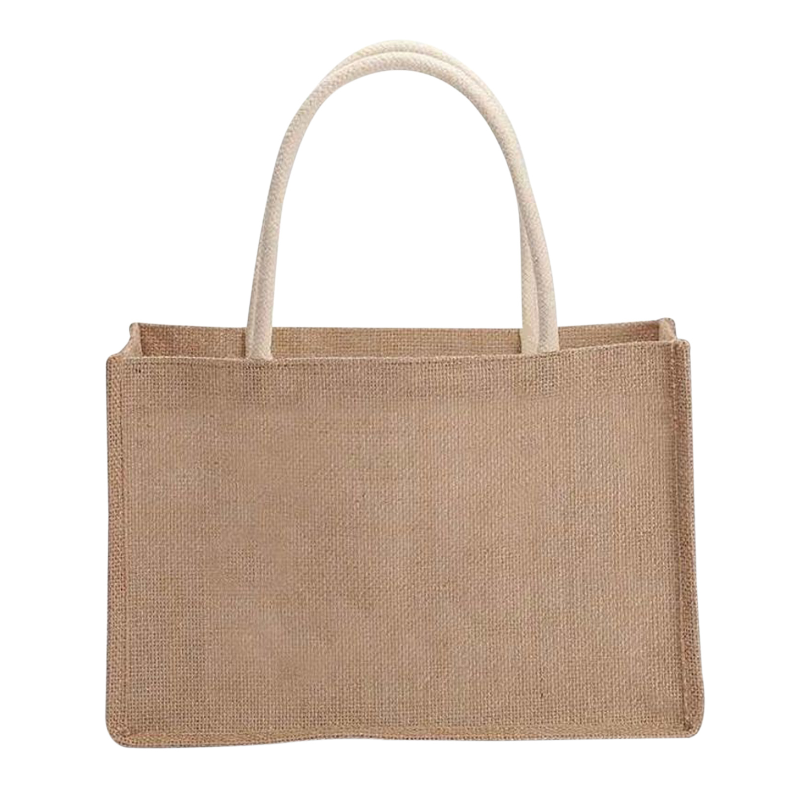 Bolsas de mano de arpillera para mujer, bolso de compras de yute para manualidades, almacenamiento de , bolsa de comestibles, bolso ecológico para mujer, bolso de mano de tela de playa de viaje: Plata