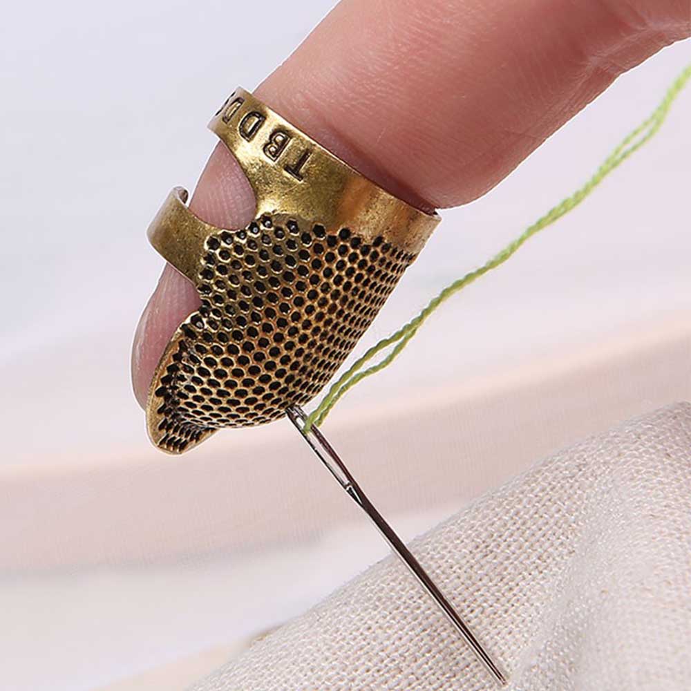 Handwork Sew Finger Protector Metal Thimble Ring Hand work Needle Hoop Ring Leather craft Home DIY Knitting Non slip Sewing