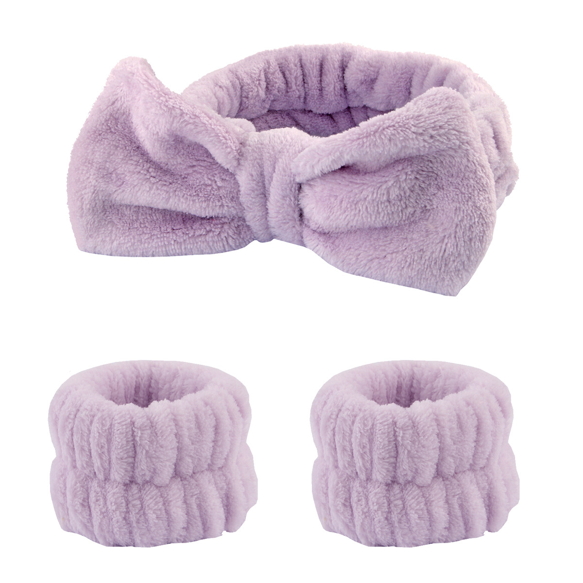 Diadema de Spa para lavarse la cara, toalla de maquillaje de microfibra, bandas para el cabello, banda absorbente para el sudor, 3 uds.: Blanco