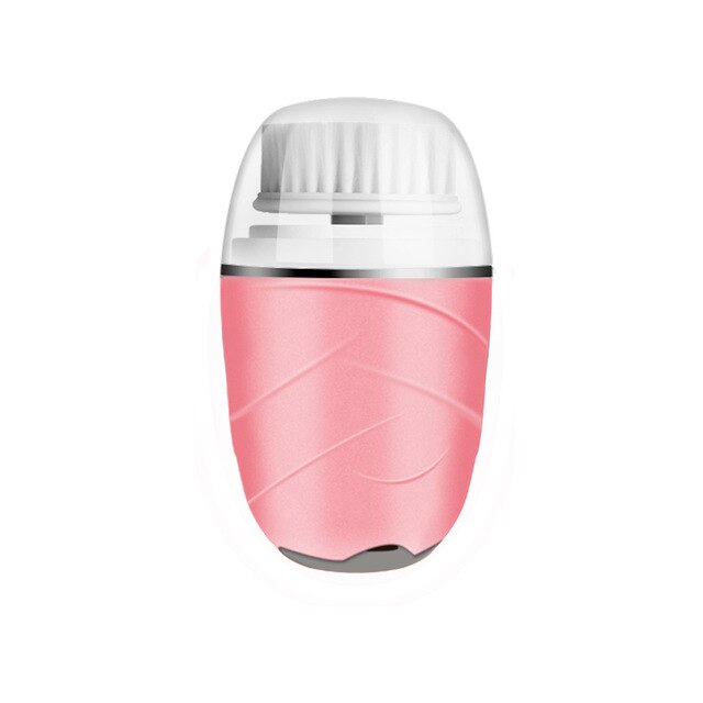 Multifunctional Silicone Face Washing Machine Electric Rotating Cleaning Brush Facial Pore Cleaning Instrument: Pink