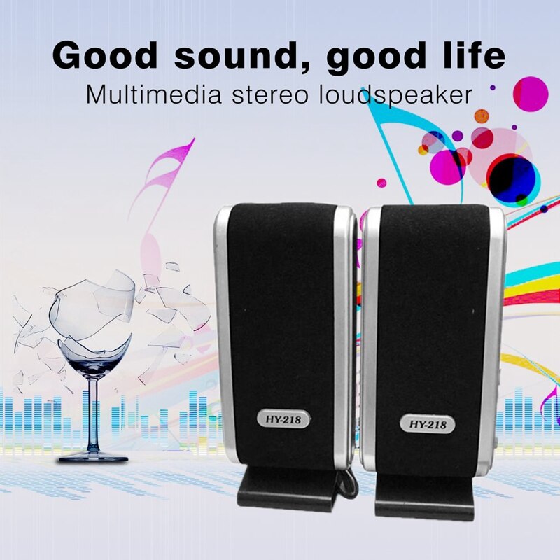 2 Pcs USB Computer Speakers Portable Speaker Stereo 3.5mm with Ear Jack for Desktop PC Laptop