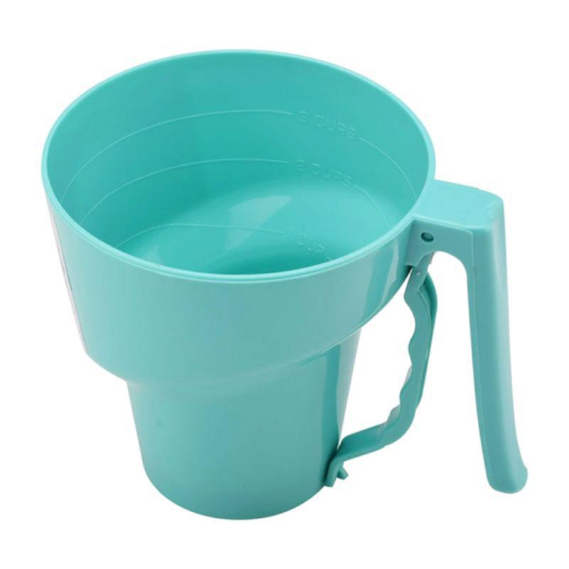 Plastic Mesh Flour Sifter Mechanical Baking Icing Sugar Shaker Sieve Funnel Cup Shape Bakeware Baking Pastry Tools: Default Title