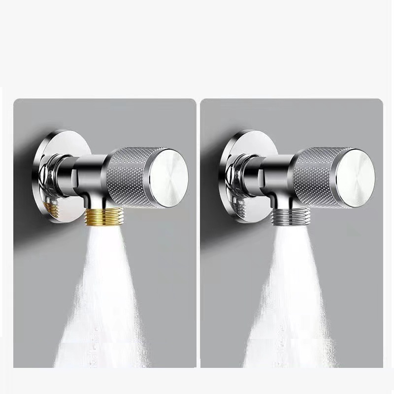 Messing Hoek Ventiel Grijze Inlaat Klep Badkamer Uitlaat Ventiel G1/2 Wastafel Afvoer Afleiding Gootsteen Wastafel Water Stop Kranen