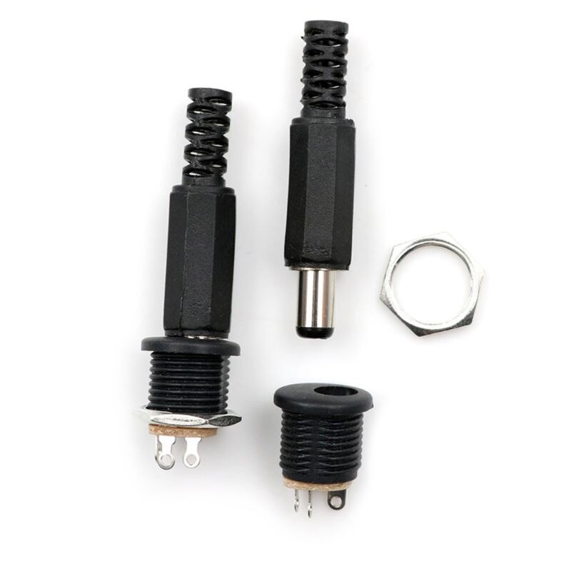10 pcs 12V 3A Plastic Male Plugs + Female Socket Panel Mount Jack DC Power Connector Electrical Supplies