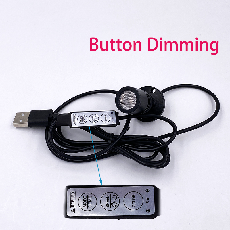Mini foco Led Rgb Usb de 5V, 1W, 3W, armario montado en superficie, escaparate, mostrador, lámpara de joyería, Mini foco de techo de ángulo giratorio: L / Verde / 1 W