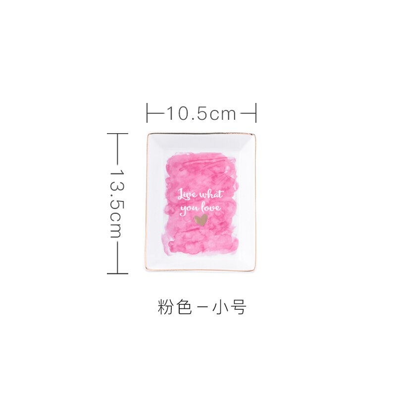 Creativity Flamingo Porcelain Square Plate Dish Ceramic Dessert Plate Ewellery Tray Storage Plate Snack Decorative Plate Set: Brown