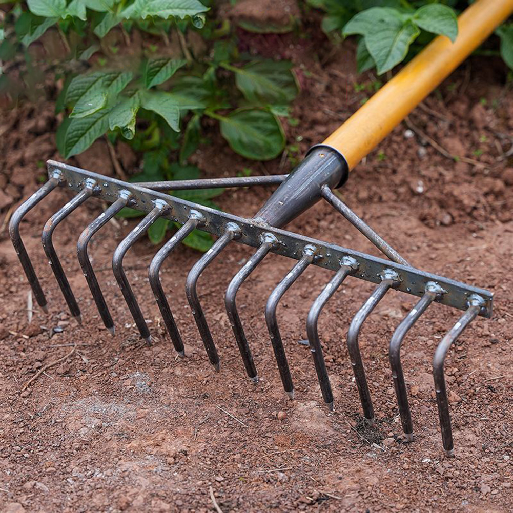 Unkraut Hacke Rechen 4/7/9/12 Zähne Farm Tool Unkraut Vertiku tierer Artefakt landwirtschaft liche Nagel Egge Kohlenstoffs tahl Gartenarbeit auch Unkraut