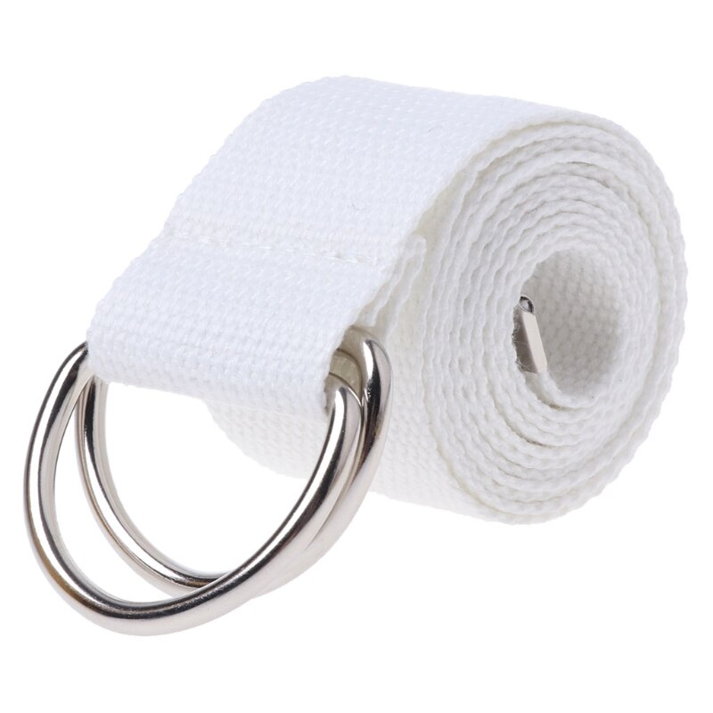Double boucle d'anneau ceinture toile couleur unie | Pour adolescents garçons et filles étudiants