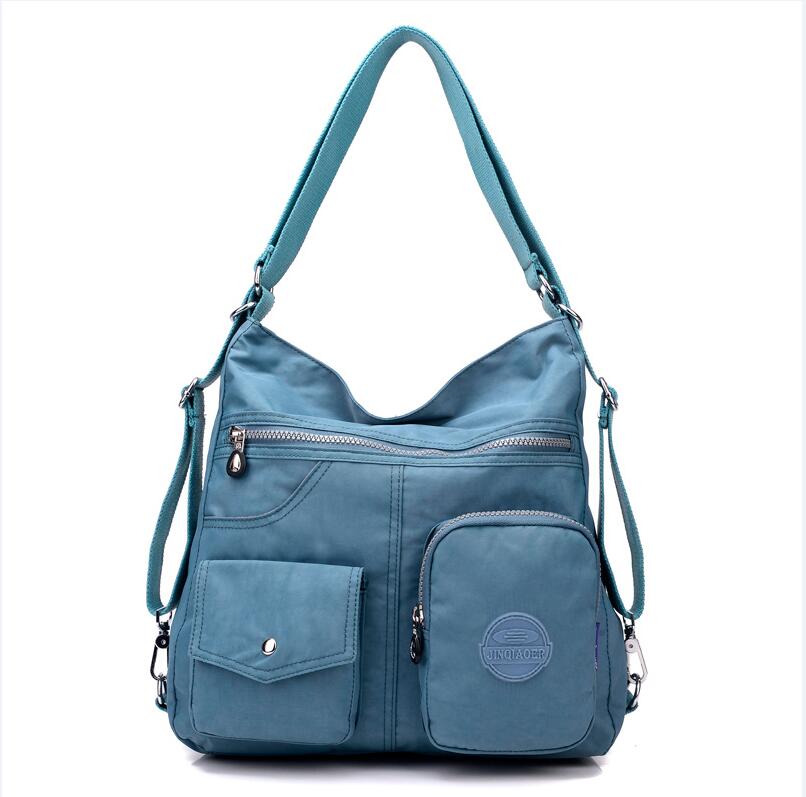 JINQIAOER-Bolso de mano de nailon para mujer, bandolera doble de , resistente al agua, de: Rouge Gray