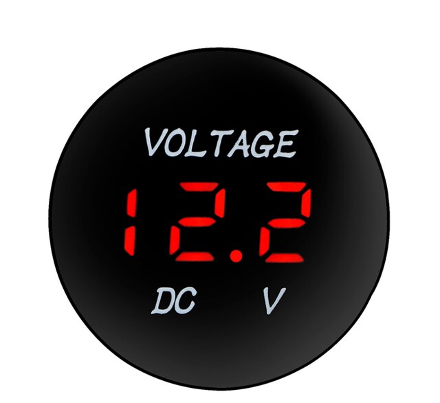 JZK Voltmètre 12V 12 Volts tmètre LED de moto auto bateau DC 12 V étanche avec affichage LED blanc, moniteur tension de moto, affichage tension de moto, jauge voltmètre voiture numérique JZK Voltmètre 12V 12 Volts tmètre LED de moto auto bateau DC 12 V étanche avec affichage LED blanc, moniteur tension de moto, affichage tension de moto, jauge voltmètre voiture numérique