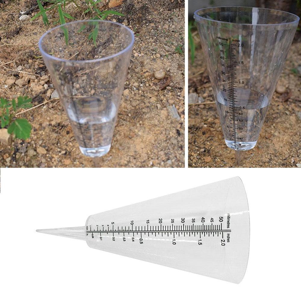 Cone Rain Gauge Measurement Ground Spike Precipitation Measurer Tools Outdoor Rainfall Meteorological Yard Measuring Garden B2N8