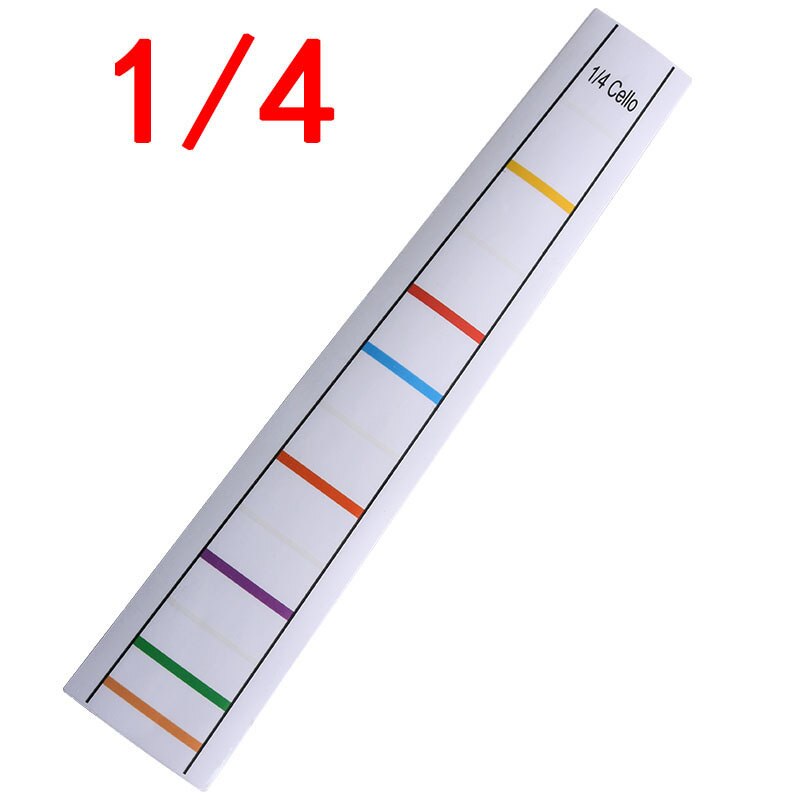 Pegatinas de diapasón para Cello, pegatinas de posición de paso, pegamento incoloro, pegatinas de escala de entrenamiento, 1 unidad: 1 4