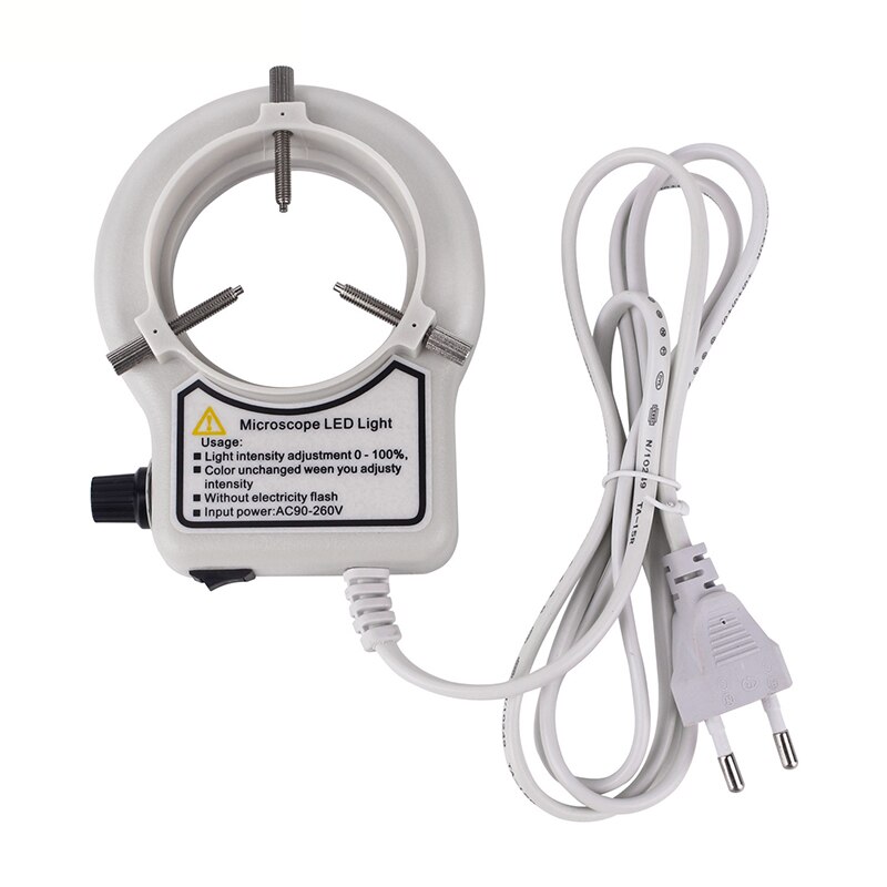Lâmpada de led em anel para microscópio, excelente fonte de luz de microscópio industrial: white