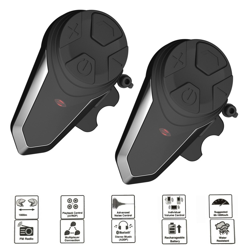 Fodsports BT-S3 Motorcycle Helmet Intercom Moto Helmet Bluetooth Headset Waterproof Intercomunicador BT Interphone FM