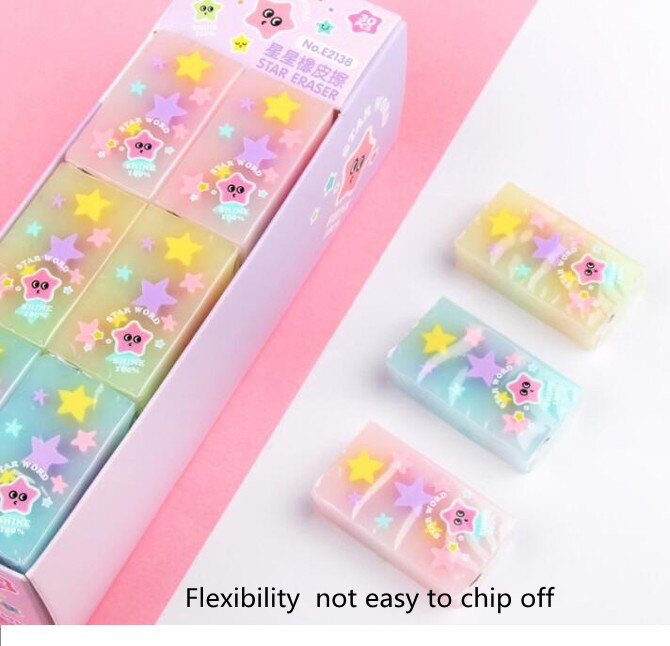 1PC Cartoon Star Eraser Children&#39;s Candy Color Erasers Students Write Draw Stationery Korean Girls Love (SS-1001)