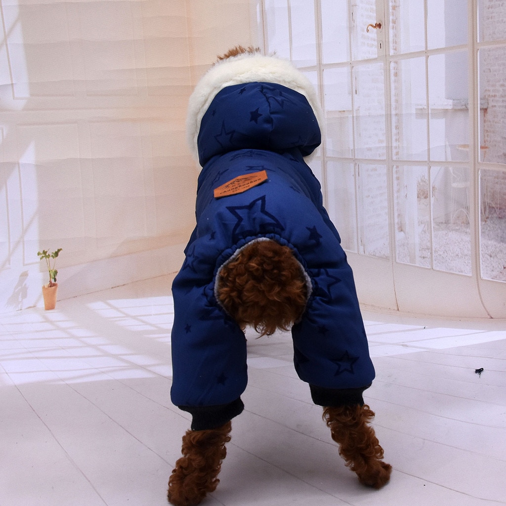 Miękkie futro z kapturem ciepłe bawełniane ubrania dla psów dla małych psów wiatroszczelna kurtka dla zwierząt ubranko dla psa odzież zimowa dla psa ciepłe # G5