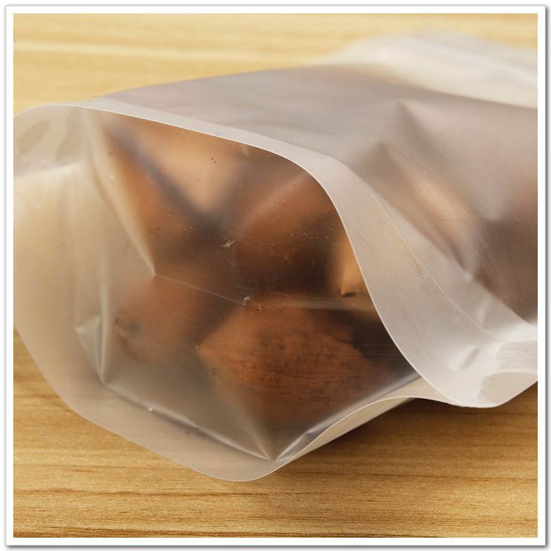Stand Up Plastic Suiker Koffie Snacks Opslag Pouch Frosted Clear Doypack Rits Zakken Dired Bloem Pakket Zelf Seal Zip-Lock tas