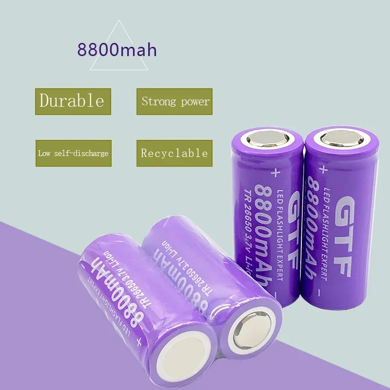 Neue Original 26650batterie 3,7 V 8800 mAh Lithium-ionen-akku, geeignet für Taschenlampe DIY und andere Felder,