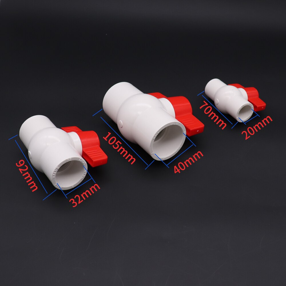 20/25/32mm/40mm Pipe PVC Valve Connector Water Pipe Fitting Ball Valve Water Pipe Valve Agriculture Garden Irrigation Fittings
