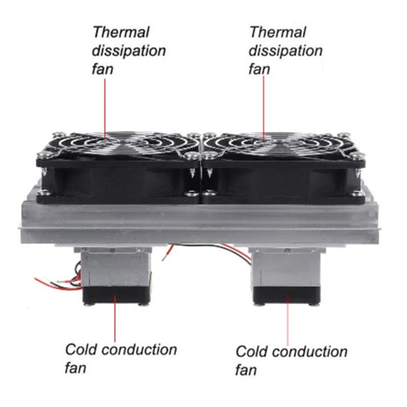 Kit de sistema de refrigeración termoeléctrico Peltier, 200X115X8,5 Mm, 120W, Semiconductor, doble ventilador, venta al por menor, 1 unidad