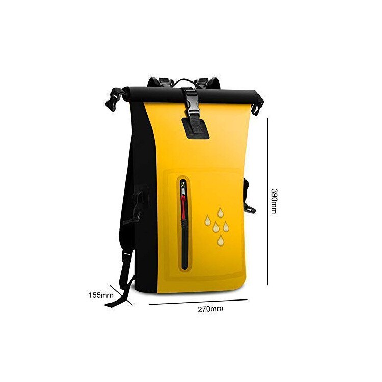 Zaini impermeabili borsa impermeabile doppia spalla in PVC con barili impermeabili riflettenti confezione da pesca sacco asciutto-40: Yellow