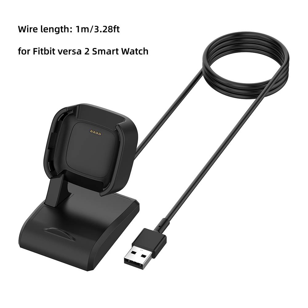 Sense Charging Cable Dock Station Smart Bracelet Replacement Charging Cable Portable USB Charger for Fitbit Versa 3/Fitbit: 2