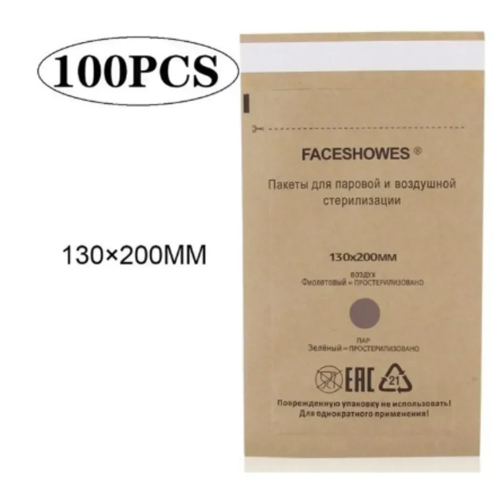 100Pcs Maniküre Kraft Taschen Nail art Sterilisator Nägel Sauber Sterilisation Tasche Einweg Maniküre Liefert UV Desinfektion Werkzeuge: Grau