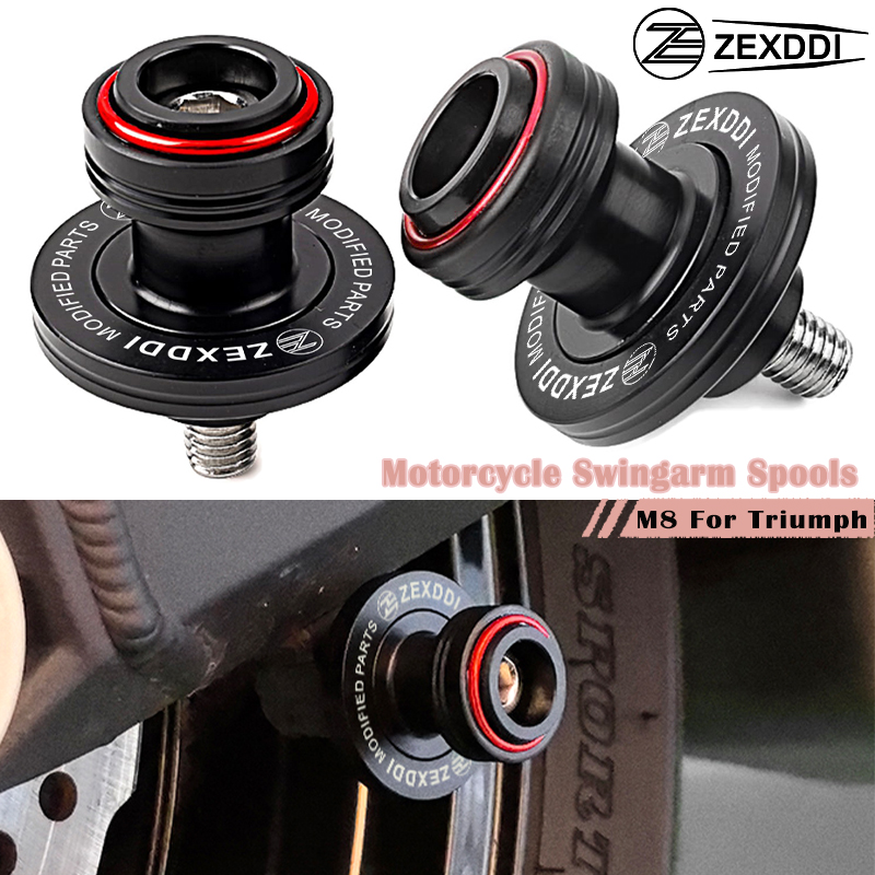 ZEXDDI-M8 Stand Bobbin Swingarm, Slider Spool, Acessórios Da Motocicleta, Fit para Triumph Street, Triplo 765 S, RS, 675, R, RX, 660