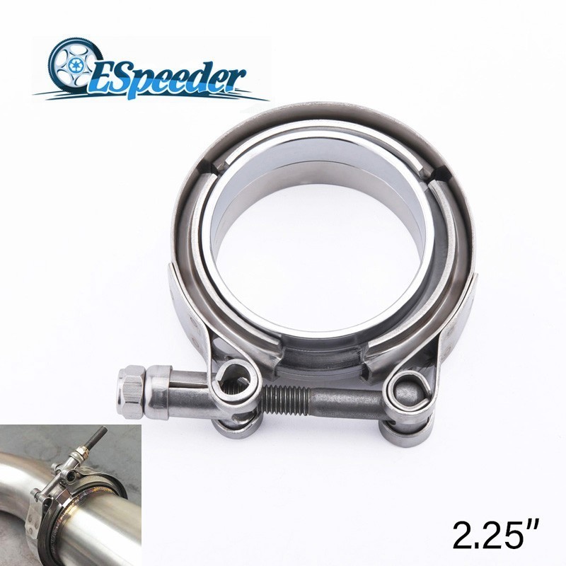 ESPEEDER 2.25Inch Exhaust V Band Clamp Flange Kit Male Female Flange Exhaust Flange Quick Release V Band Clamp