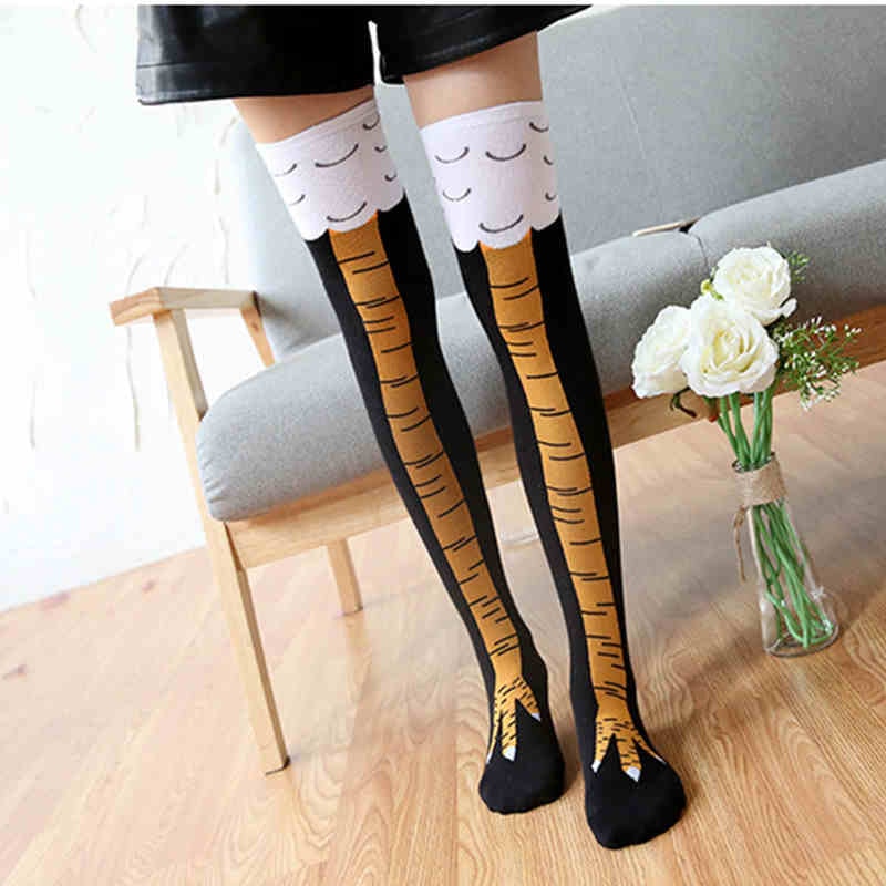 Women Funny Socks Winter Autumn Socks Thigh High Sock 3D Cartoon Ainimals Funny Thin Toe Feet Ladies Socks