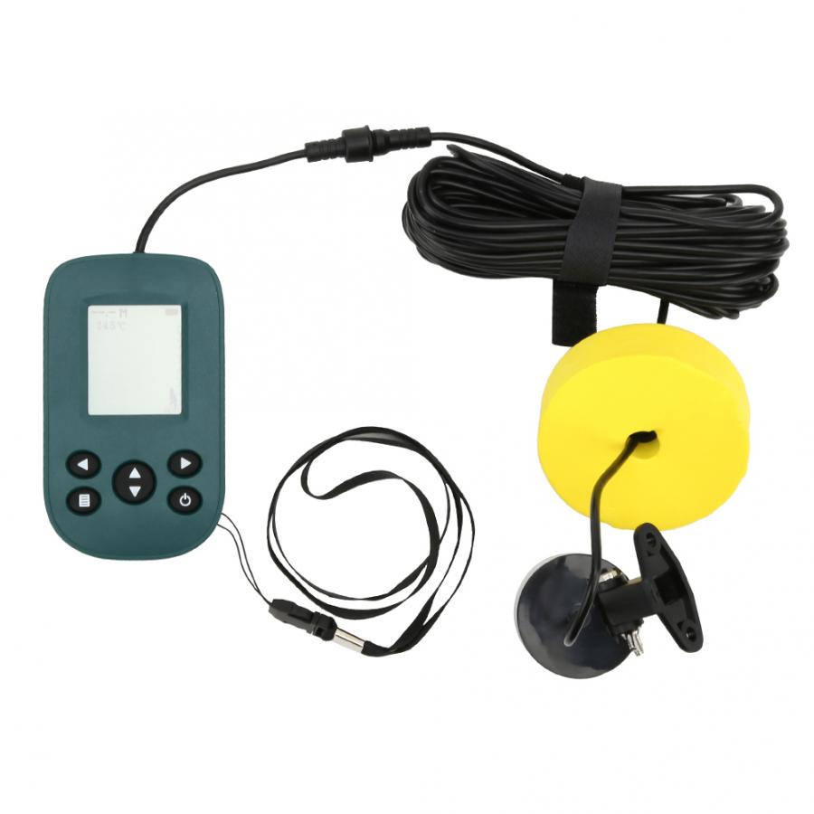Fish Finder Water Depth Temperature Fishfinder with Wired Sonar Sensor Transducer Echo Sounder Alarm 0.6-100m Depth Fishfinder