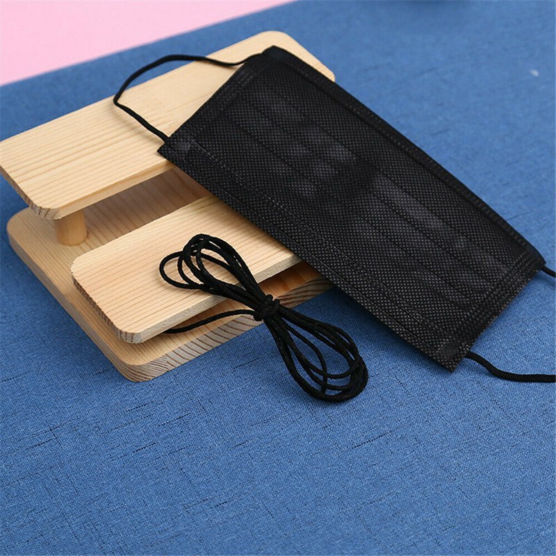 3Mm Zwart Wit Diy Gezichtsmasker Elastische Band Ronde Masker Elastische Koord Zachte Elastische Bands Rubber Oor Diy Masker naaien Accessoires