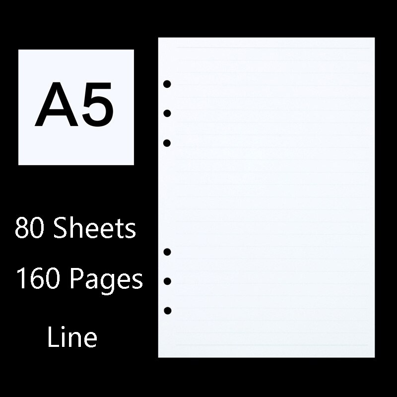 80 Sheets Business A5 A6 Loose Leaf Notebook Refill Spiral Binder Index Inside Page Monthly Weekly To Do List Paper Stationery: 09