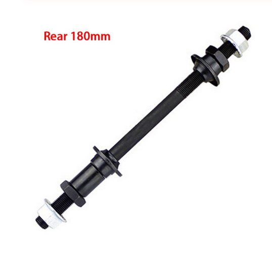 Bicycle hub Axle Front Rear Steel Solid Spindle Shaft bike wheel Axle For E BIKE Fixie BMX MTB Road bike skewer 150mm 180mm: rear 180mm